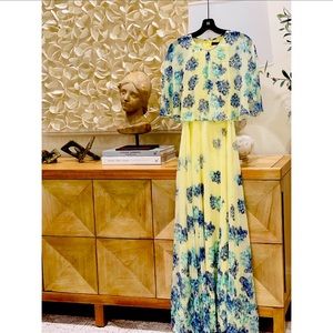 BCBGMAXAZRIA Floral Cape Gown. Size 0.